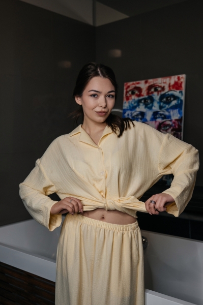 Пижама муслиновая жёлтая